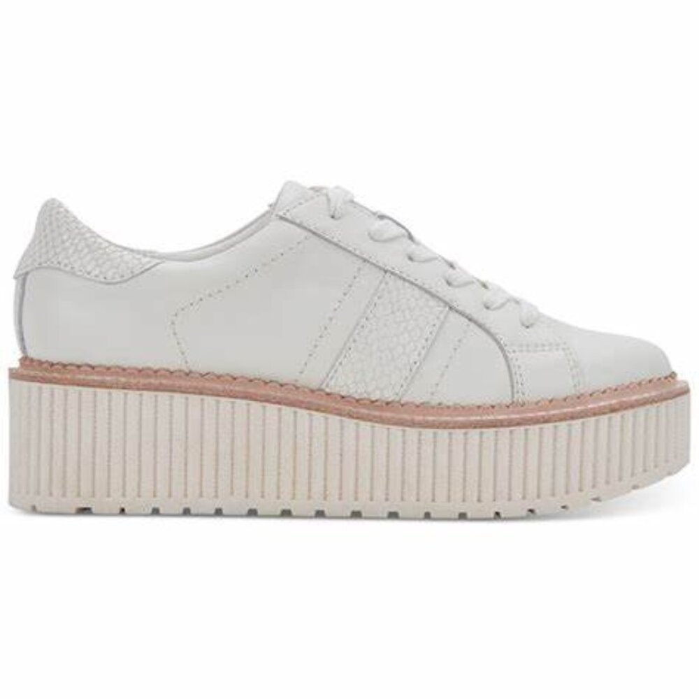 Dolce Vita Women's Tiger Lace up Platform Sneakers in White Leather - 7.5 New